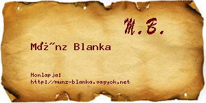 Münz Blanka névjegykártya
